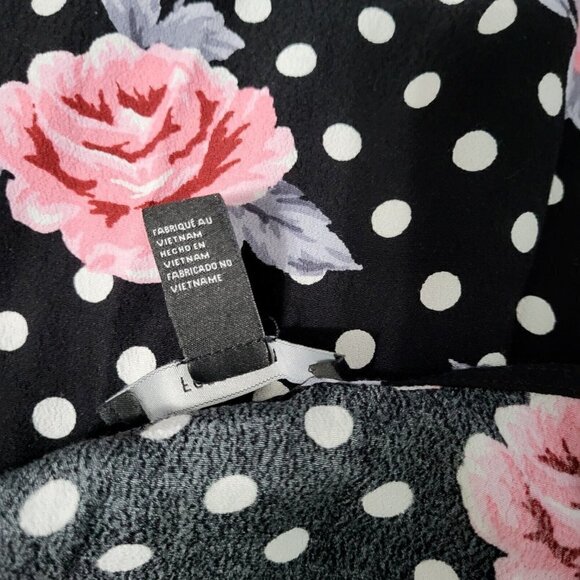 Forever 21 Polka Dot Dress Black Pink Flowers Girlhood Core Size M - Picture 7 of 7